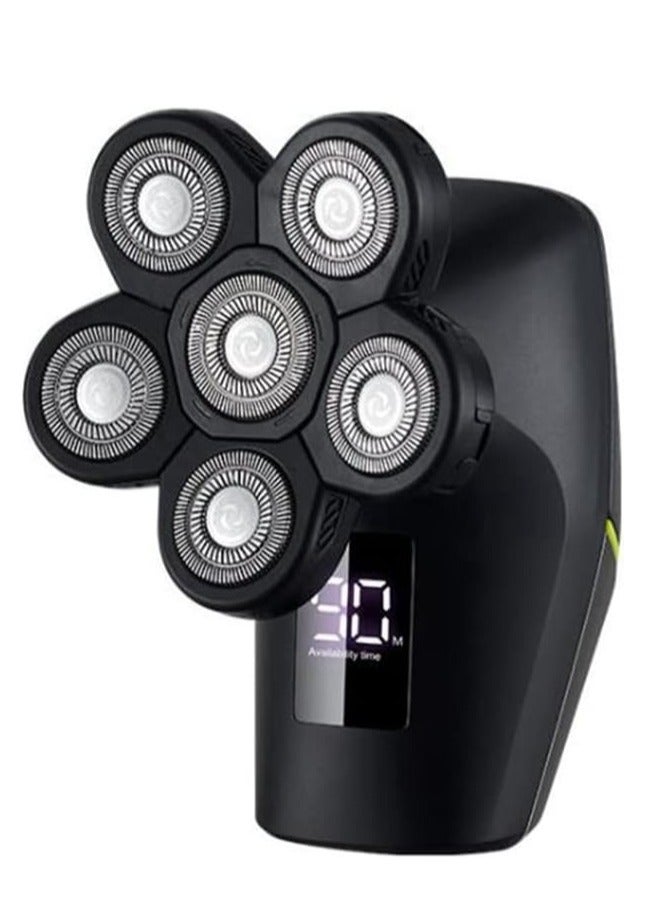 إيزي سو ماكينة حلاقة كهربائية LED مع رأس قاطع عائم رباعي الأبعاد باللون الأسود