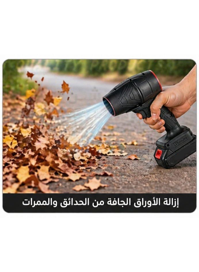 300W Cordless Rechargeable Air Blower with Lithium Battery - High Power Portable Air Duster for Car Cleaning Workshop Dusting Leaf Blowing and Outdoor Activities - Image 5