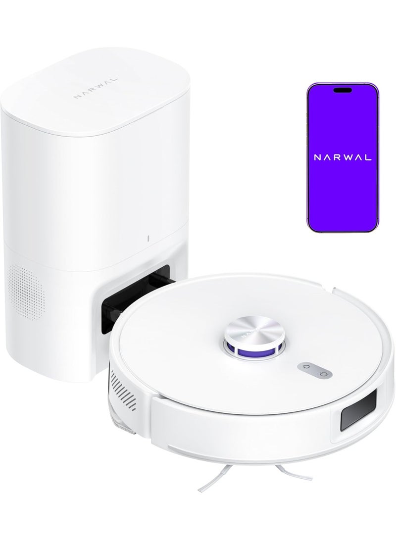NARWAL روبوت مكنسة وممسحة فريو S، تحكم عبر تطبيق ذكي، شفط قوي، تنقل ذكي، غسيل ممسحة تلقائي، أبيض - Image 1