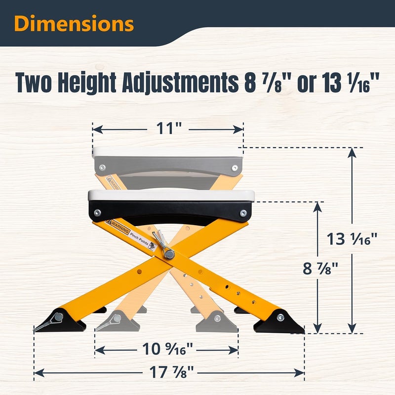 POWERTEC طاولة توصيل قابلة للطي - قاعدة محطة عمل قابلة للتعديل للارتفاع لطاولات توصيل 11-1/2" × 15-1/2"، جاهزة للتعليق على الحائط، تشمل دليل التركيب والأدوات اللازمة (UT1013) - Image 4