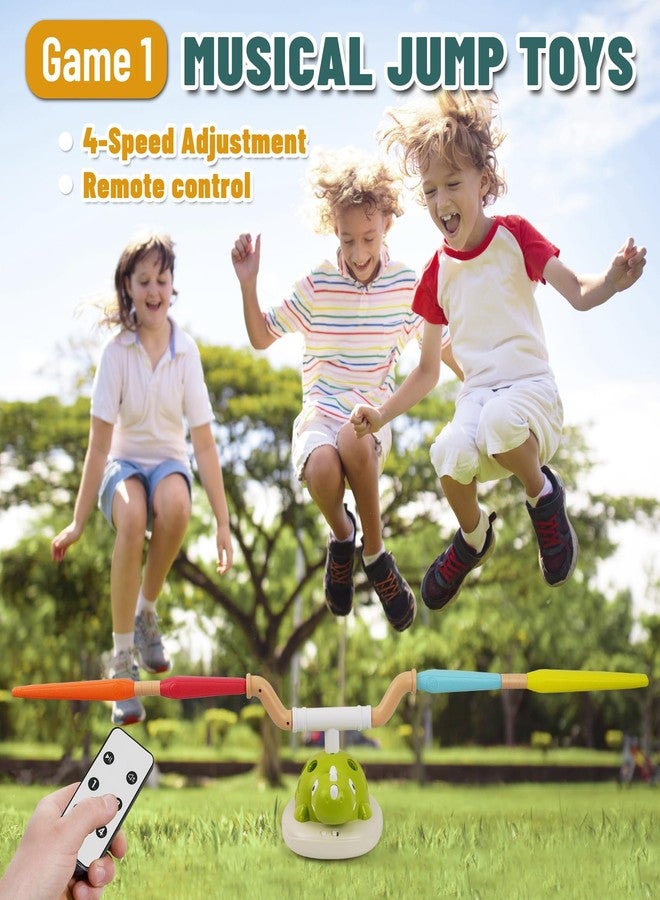 ISMETACU 3-in-1 Dinosaur Rocket Launcher, Ring Toss & Musical Jumping Toy for Kids Aged 3-8 , Remote Control Outdoor & Indoor Toys for Boys and Girls , Birthday Gift for Boys & Girls Ages 4-8 - Image 4