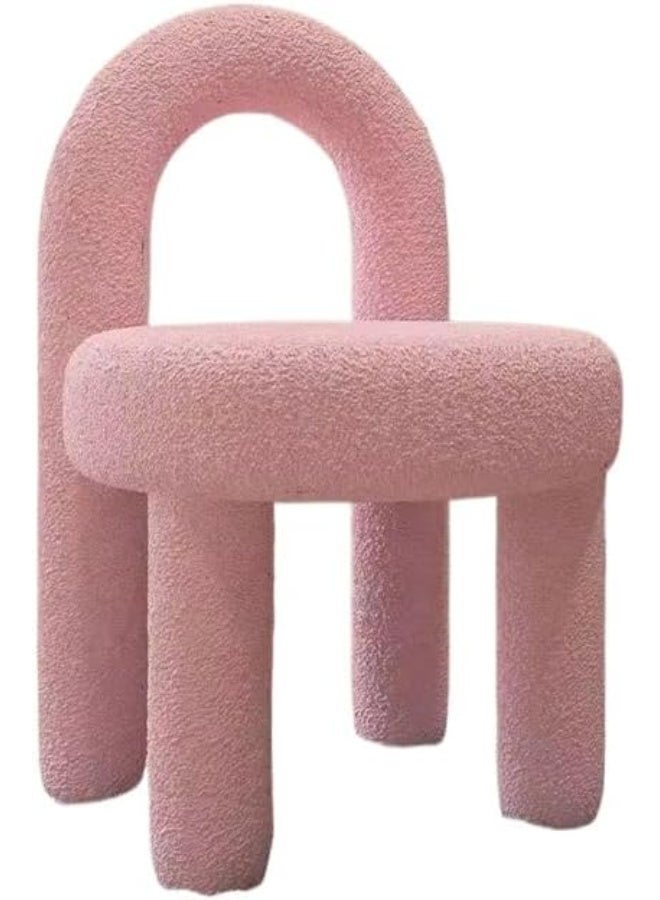 Elegant arched dressing chair, made of artificial wool and high-density foam for comfort - Image 1