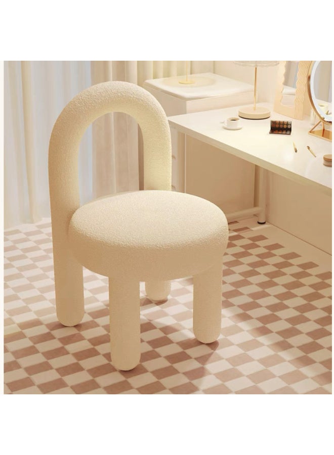 Elegant arched dressing chair, made of artificial wool and high-density foam for comfort - Image 4
