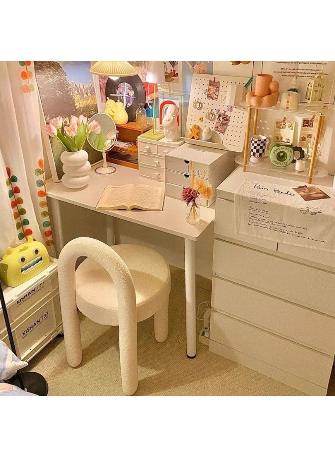 Elegant arched dressing chair, made of artificial wool and high-density foam for comfort - Image 5