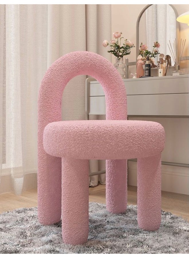Elegant arched dressing chair, made of artificial wool and high-density foam for comfort - Image 3