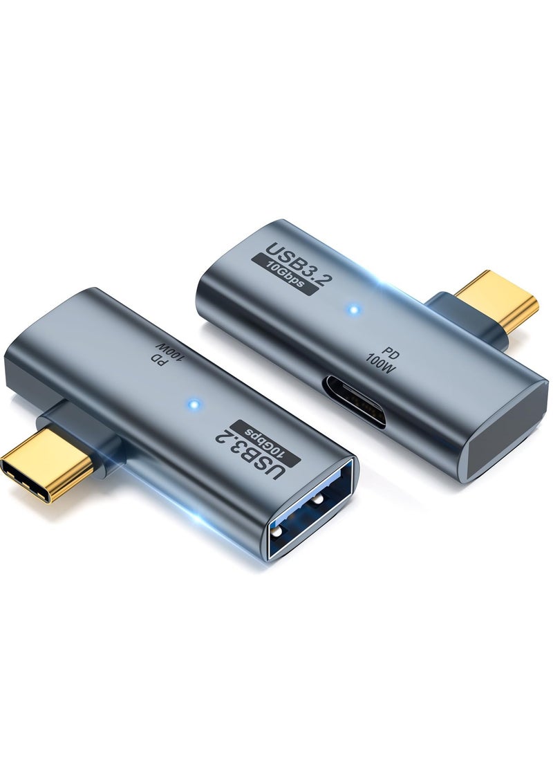 erorex USB C to USB 3.2 Adapter, 2 Pack 2-in-1 with 100W Type C Charging Port, OTG Converter for Meta Quest 2, Rog Ally, Steam Deck, for iPhone 15 Series, iPad, MacBook and More  - Image 1