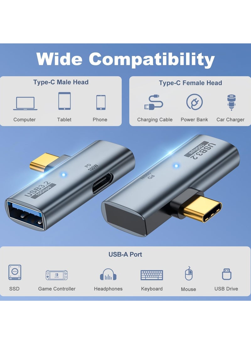 erorex USB C to USB 3.2 Adapter, 2 Pack 2-in-1 with 100W Type C Charging Port, OTG Converter for Meta Quest 2, Rog Ally, Steam Deck, for iPhone 15 Series, iPad, MacBook and More  - Image 2