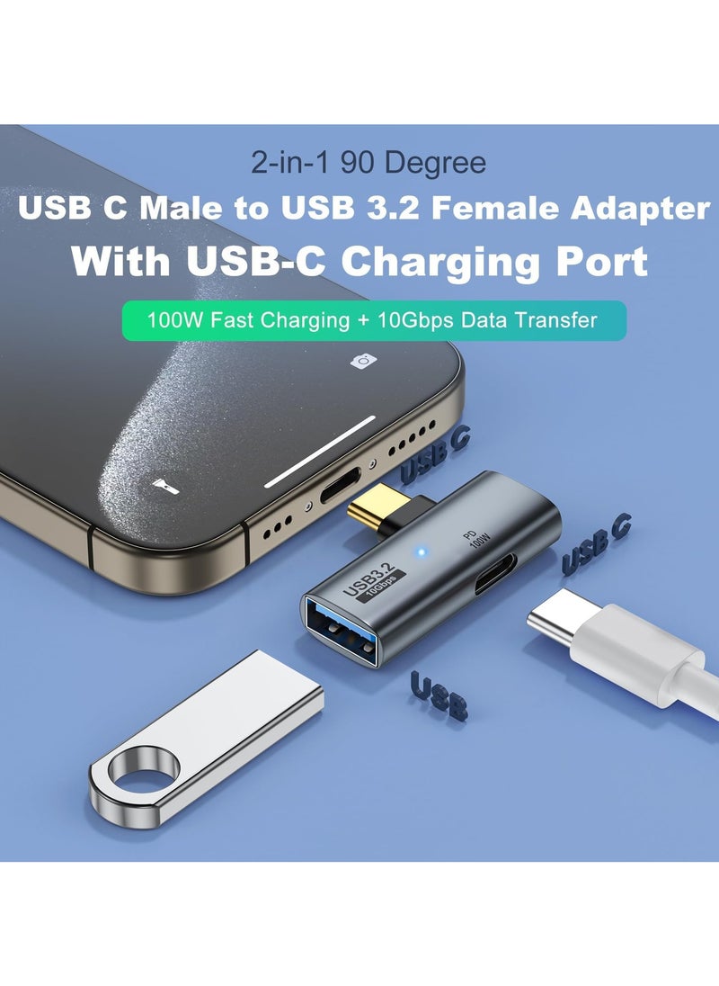erorex USB C to USB 3.2 Adapter, 2 Pack 2-in-1 with 100W Type C Charging Port, OTG Converter for Meta Quest 2, Rog Ally, Steam Deck, for iPhone 15 Series, iPad, MacBook and More  - Image 4