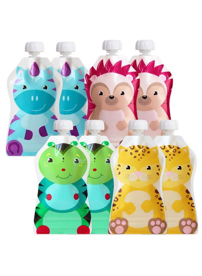 ChooMee Reusable Baby Food Storage Pouches 5 Oz ; Ideal For Baby Food Smoothies And Purees ; Secure Double Lock Zipper Wide Bottom Bpa Free ; Snakpack Freshsquad 8 Ct  - Image 2