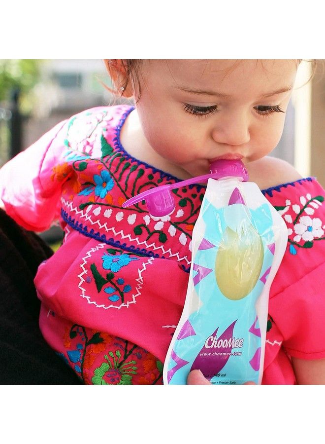 ChooMee Reusable Baby Food Storage Pouches 5 Oz ; Ideal For Baby Food Smoothies And Purees ; Secure Double Lock Zipper Wide Bottom Bpa Free ; Snakpack Freshsquad 8 Ct  - Image 5