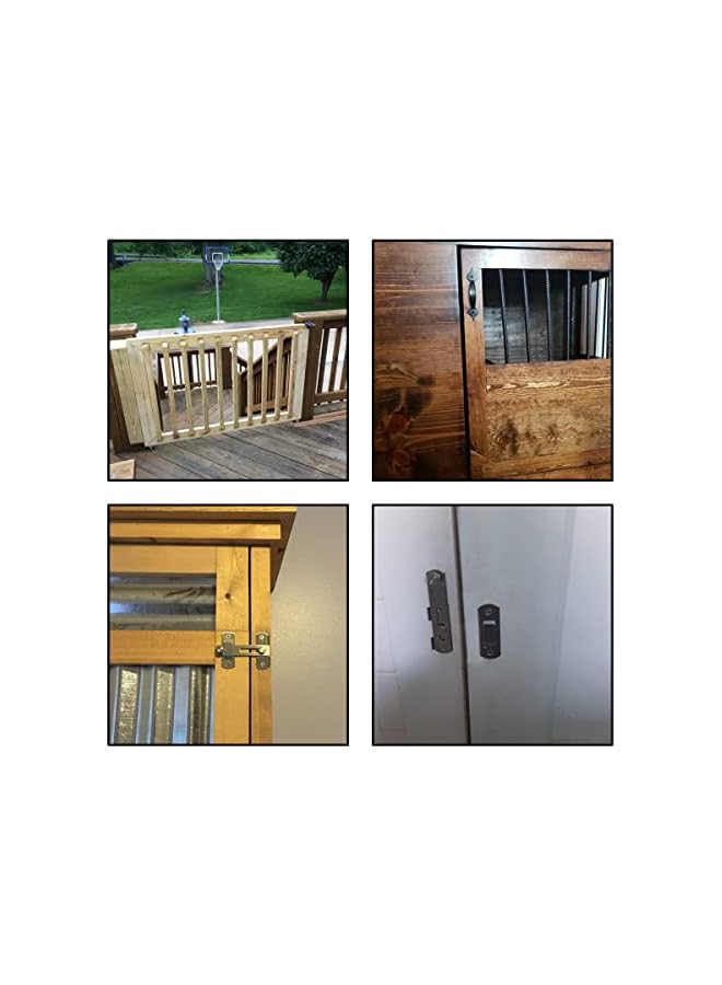 promass 2pcs Stainless Steel Gate Latches Barn Door Lock,Flip Lock Latch, Suitable for Door and Window Slide Lock Barn Door(Silvery) - Image 2