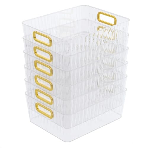 Callyne 6Pack Clear Plastic Pantry Organizer Bins Clear Storage Bins for Organizing - Image 1