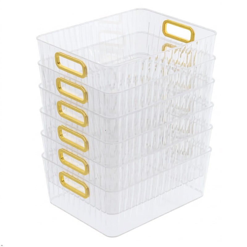Callyne 6Pack Clear Plastic Pantry Organizer Bins Clear Storage Bins for Organizing - Image 2