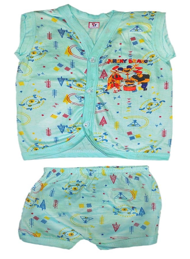 YETTALAN® Baby Unisex Cotton Cool 5 Shirts & Matching Shorts Set | 100% Soft Cotton for Infants & Toddlers | Multicolour Combo Pack (0 Months-6 Month) - Image 4
