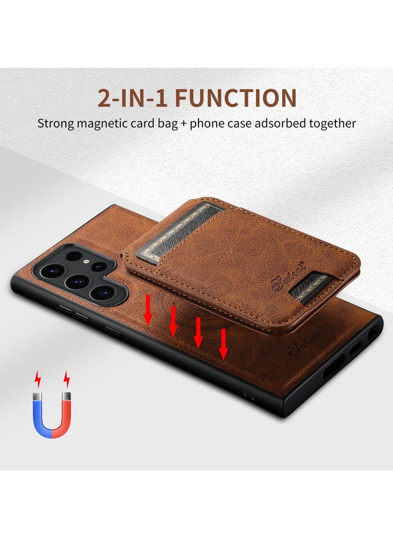 Suteni - Detachable Card Holder MagSafe Leather Case for Samsung Galaxy S24 Ultra - Image 1
