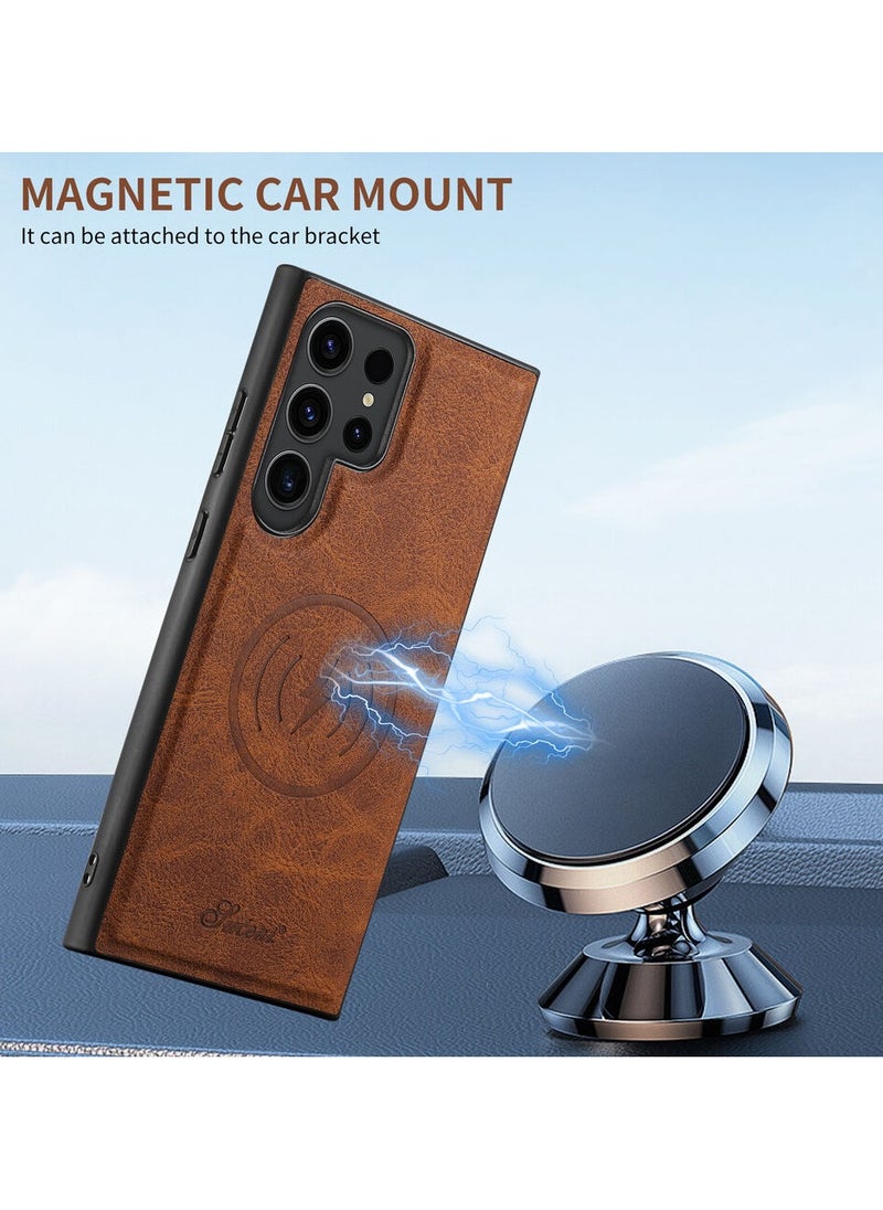 Suteni - Detachable Card Holder MagSafe Leather Case for Samsung Galaxy S24 Ultra - Image 1