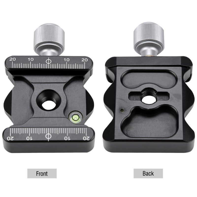 Camera Mount Adapter: Aluminum Alloy Quick Release Plate Clamp - CNC Processed Anodic Oxidation Surface Built-in Bubble Level for Professional Photographers Tripod PTZ Setup - Image 4
