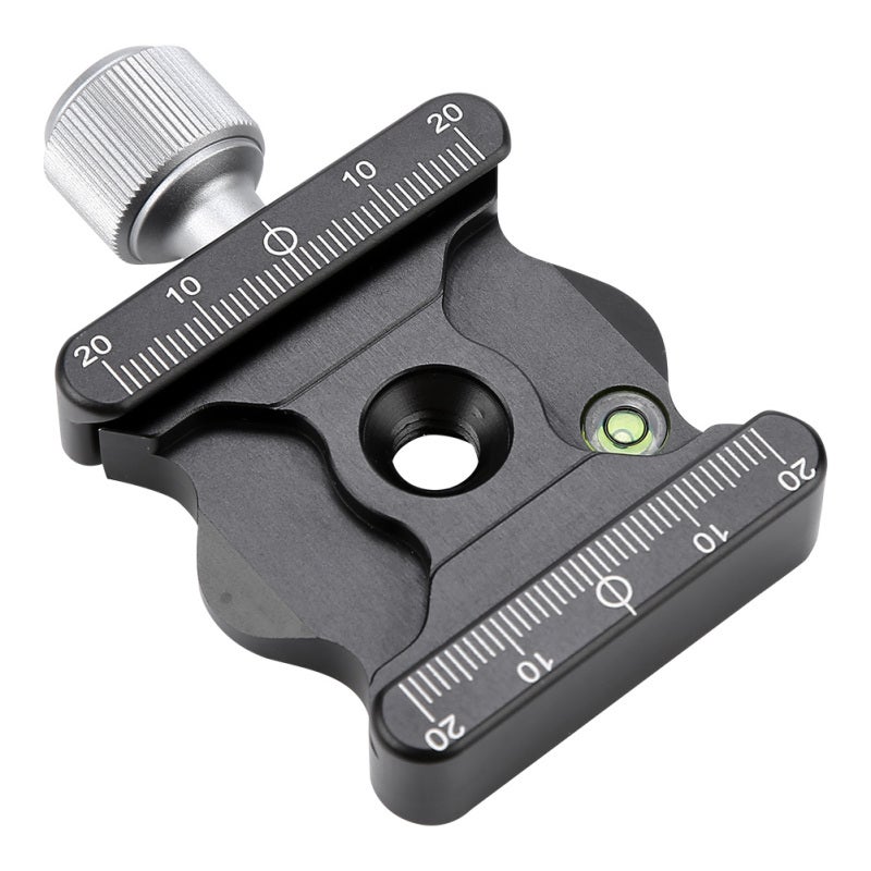 Camera Mount Adapter: Aluminum Alloy Quick Release Plate Clamp - CNC Processed Anodic Oxidation Surface Built-in Bubble Level for Professional Photographers Tripod PTZ Setup - Image 2