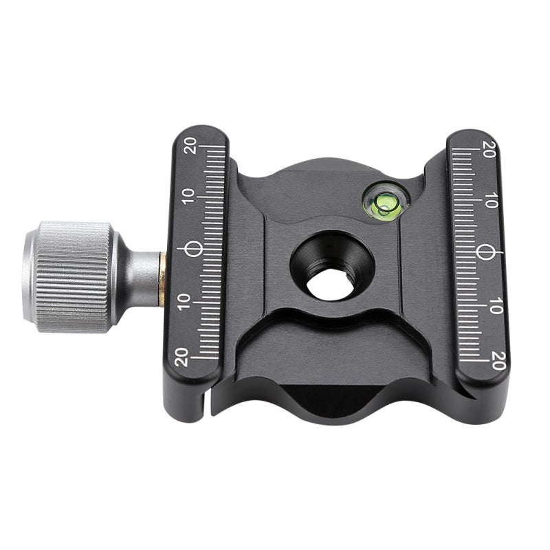Camera Mount Adapter: Aluminum Alloy Quick Release Plate Clamp - CNC Processed Anodic Oxidation Surface Built-in Bubble Level for Professional Photographers Tripod PTZ Setup - Image 1