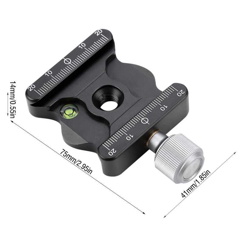 Camera Mount Adapter: Aluminum Alloy Quick Release Plate Clamp - CNC Processed Anodic Oxidation Surface Built-in Bubble Level for Professional Photographers Tripod PTZ Setup - Image 5
