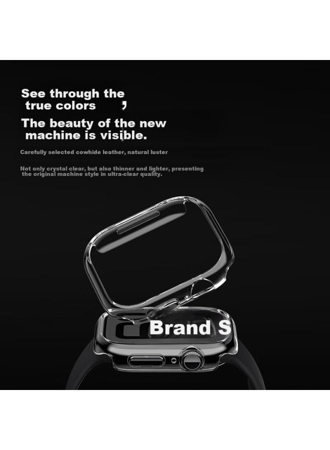 WP W&p Apple Watch Protective Case For Apple Watch Series 10, Shockproof Hollow Crystal Clear Case With Four Corner Protection - Black - Image 2