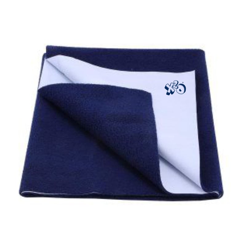 x2o Waterpoof Quick Dry Baby Dry Sheets Made with Soft and Skin Friendly Fleece Fabric(Dark Blue)(Pack of 1)(70x100 cms) - Image 1