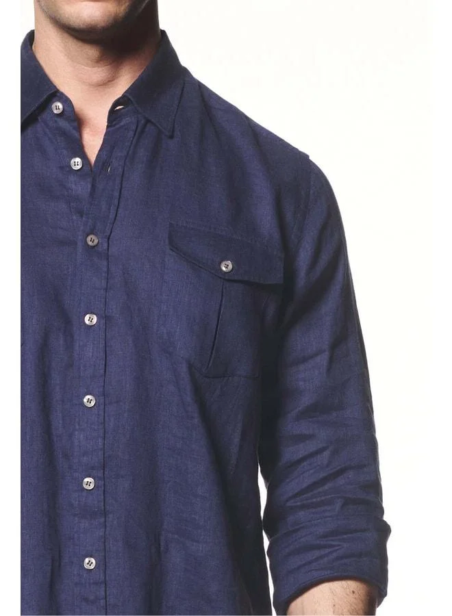 Liwali 100% Linen Double Pocket Shirt.