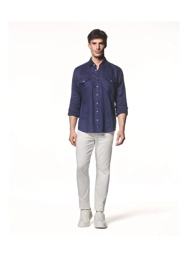 100% Linen Double Pocket Shirt.