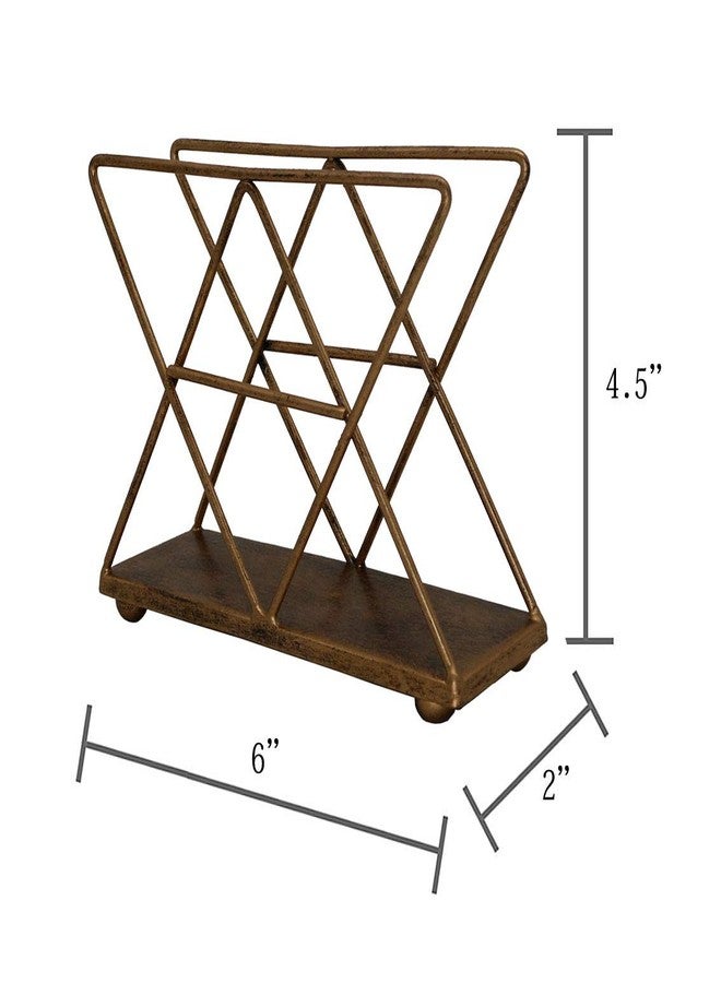 OwlGift Copper Modern Geometric Triangle Metal Wire Upright Napkin Holder - Image 4