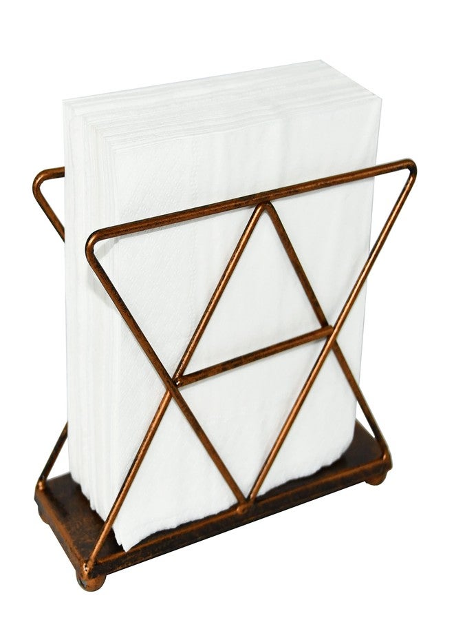 OwlGift Copper Modern Geometric Triangle Metal Wire Upright Napkin Holder - Image 1