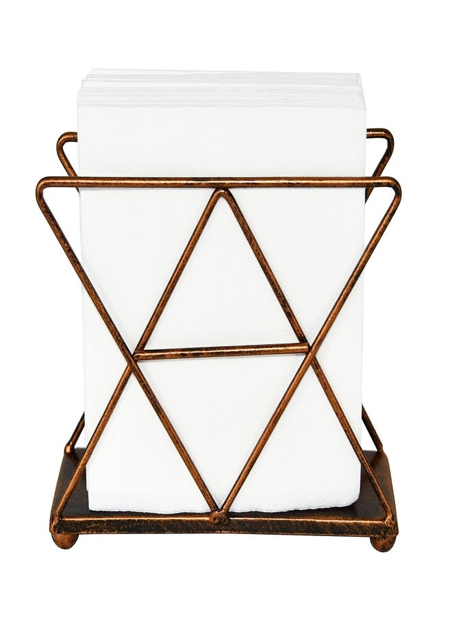 OwlGift Copper Modern Geometric Triangle Metal Wire Upright Napkin Holder - Image 3