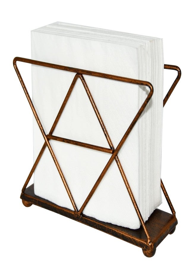 OwlGift Copper Modern Geometric Triangle Metal Wire Upright Napkin Holder - Image 2