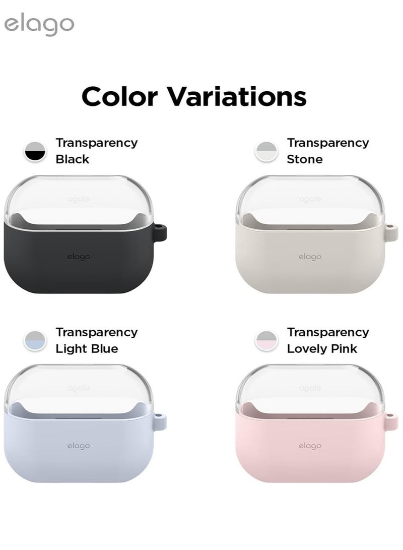 Elago Duo Hang for Samsung Galaxy Buds 3 Pro Case and Galaxy Buds3 Case Cover with Carabiner - Clear | Pink - Image 5