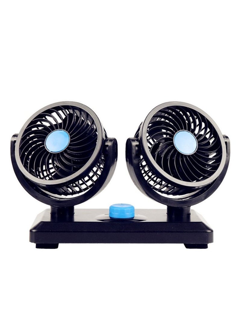 MIXDE Car Fan 12V, Electric Car Cooling Fan with 360 Degree Rotatable, 2 Speed Car Fans Quiet Strong Dashboard Cooling Air Circulator Fan for Sedan SUV - Image 1