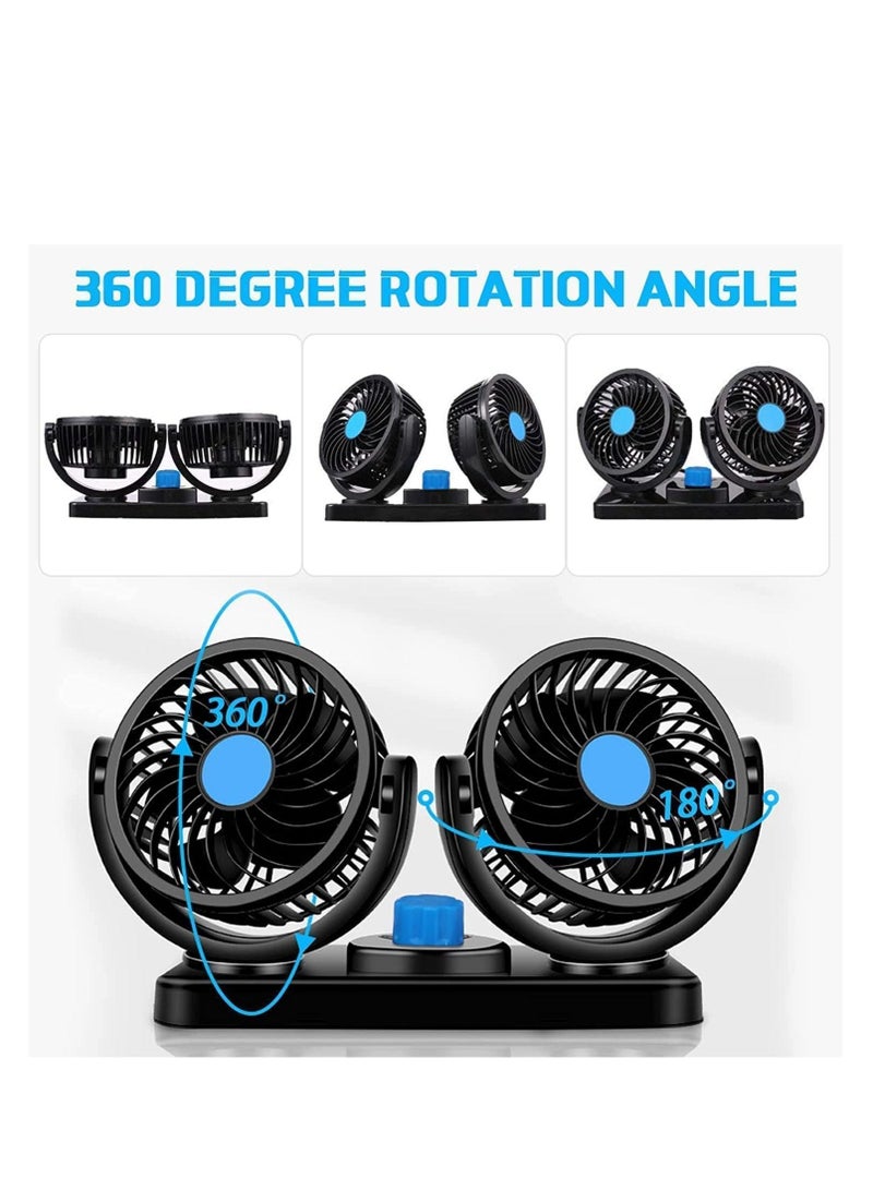 MIXDE Car Fan 12V, Electric Car Cooling Fan with 360 Degree Rotatable, 2 Speed Car Fans Quiet Strong Dashboard Cooling Air Circulator Fan for Sedan SUV - Image 5