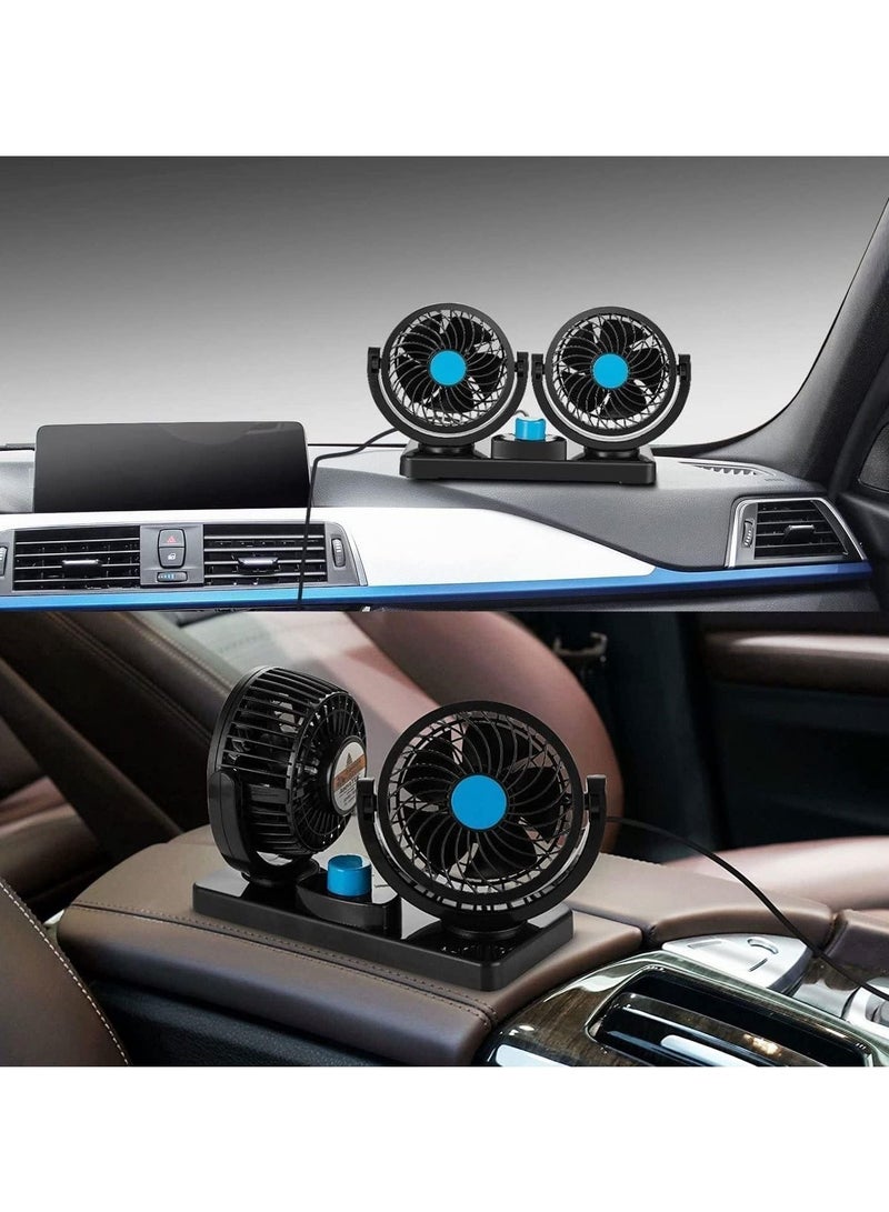 MIXDE Car Fan 12V, Electric Car Cooling Fan with 360 Degree Rotatable, 2 Speed Car Fans Quiet Strong Dashboard Cooling Air Circulator Fan for Sedan SUV - Image 2