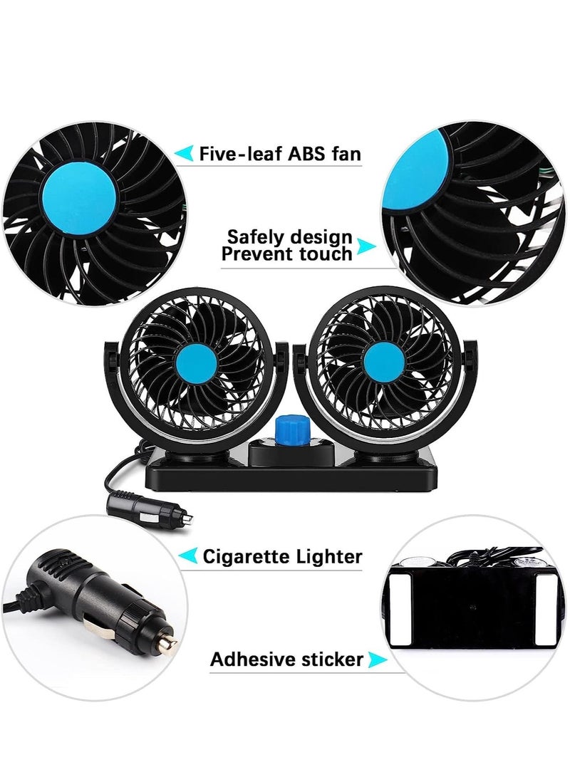 MIXDE Car Fan 12V, Electric Car Cooling Fan with 360 Degree Rotatable, 2 Speed Car Fans Quiet Strong Dashboard Cooling Air Circulator Fan for Sedan SUV - Image 4