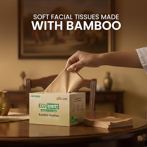 Eco Kranti – Bamboo Facial Tissue Napkins | 100 Pulls x 2 Packs | 100% Natural & Eco-friendly | Soft & Absorbent Face Napkins | Biodegradable, Compostable & Environment-Safe | Travel-Friendly tissues - Image 2