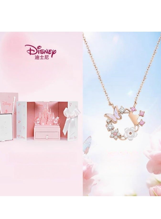 Disney قلادة نسائية جديدة خفيفة فاخرة نادرة رائعة من الفضة النقية هدية عيد الحب  - Image 1