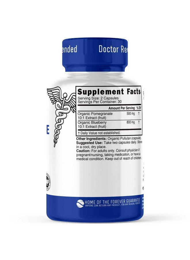Nature's Fusions Nutri Organic Supplement 1300mg - with 800mg 10:1 Blueberry Extract & 500mg 10:1 Pomegranate Extract - USDA Organic - 60 Capsules - Image 2