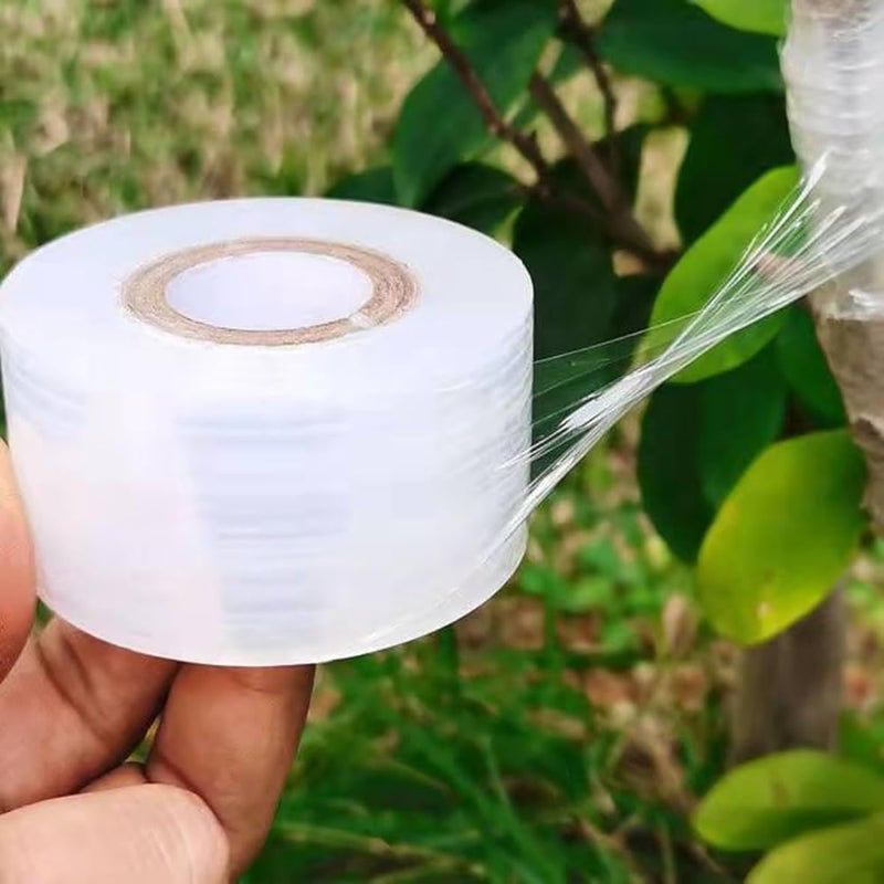 TRUEBOND 1 inch x 100meter Grafting Stretchable Tape for Nursery and Garden, Biodegradable Plant Repair Tapes Self-Grafting Clear Film for Fruit, Floral, Tree and Plants Grafting Film Tool (1) - Image 1