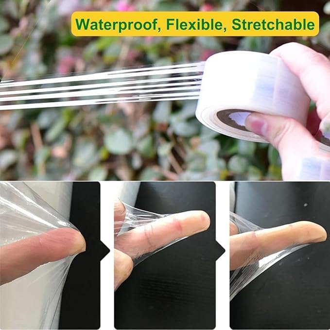 TRUEBOND 1 inch x 100meter Grafting Stretchable Tape for Nursery and Garden, Biodegradable Plant Repair Tapes Self-Grafting Clear Film for Fruit, Floral, Tree and Plants Grafting Film Tool (1) - Image 3