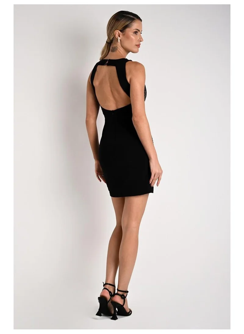 Carmen Steffens  Glam Backless Black Dress for Women | Best Price UAE