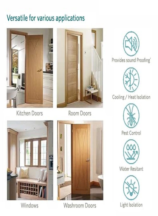 بي سيف واقي باب من مادة PVC من B-Safe Innovation (36 بوصة، عبوة من قطعتين) حشو للفجوات في شريط مانع التسرب السفلي للباب - عازل للصوت، يقلل الضوضاء، موفر للطاقة، مانع للغبار، واقي من الحشرات (بني) - Image 5