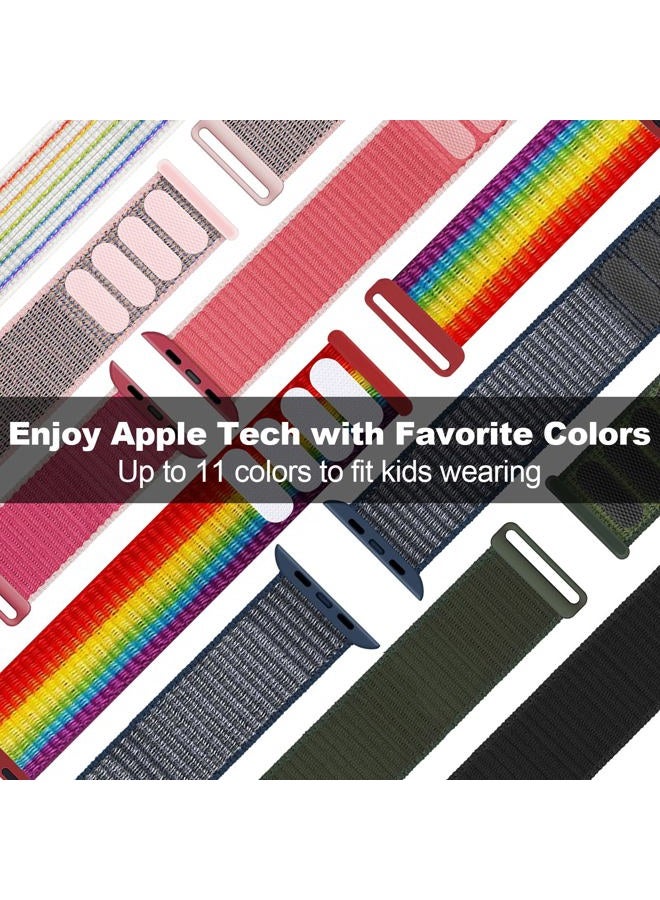 SimpleThings Compatible with Kids Apple Watch Bands, Nylon Hook and Loop for K12 Boy Girl Small Wrist iWatch Series 9 8 7 6 5 4 3 SE SE2 - Image 4