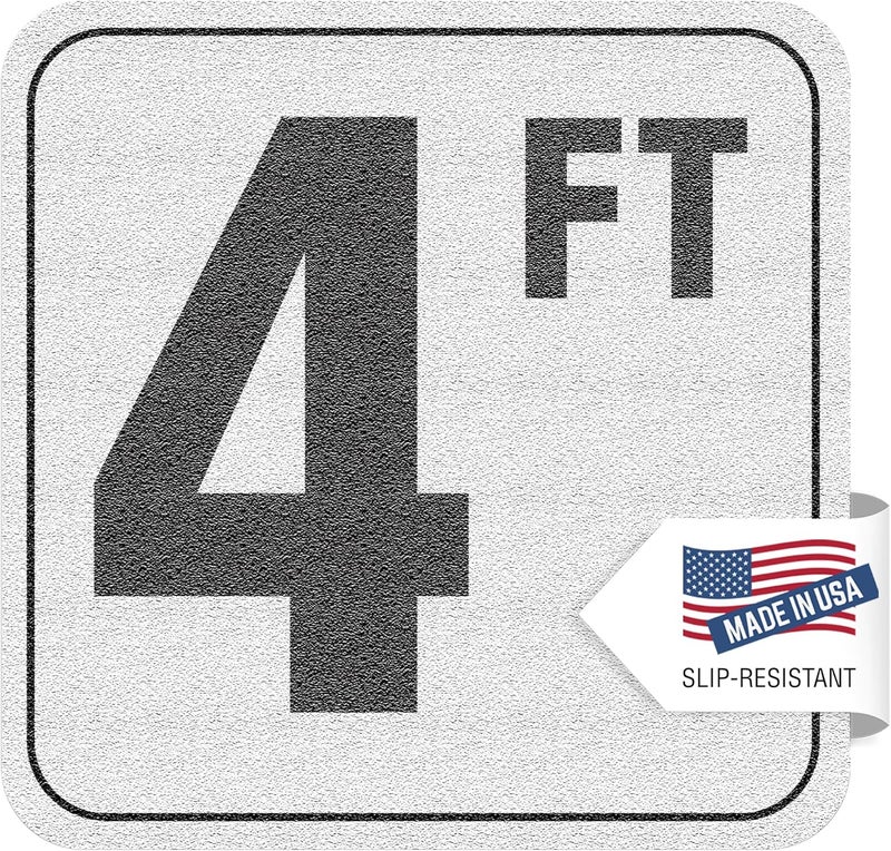 Aquatic Custom Tile , 4FT Depth Markers, 6x6 Inches Vinyl Stickers, Swimming Pool Number Markers, Adhesive Pool Safety Signage, Made in USA - (1 Pack) - Image 1