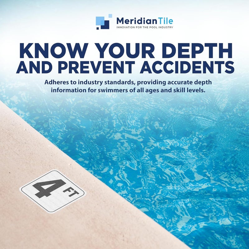 Aquatic Custom Tile , 4FT Depth Markers, 6x6 Inches Vinyl Stickers, Swimming Pool Number Markers, Adhesive Pool Safety Signage, Made in USA - (1 Pack) - Image 5