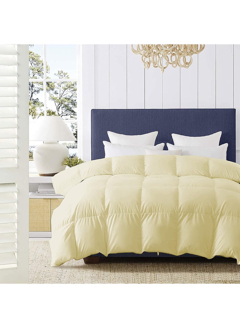 Indian Kingdom Indian Kingdom 500 GSM Winter Proof Comforter Premium Collection Quilted Comforter 90 x 100 Inches228cm x 254cm Double Bed ComforterIvory  - Image 1