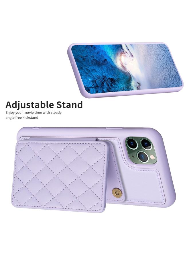 زبون جراب هاتف iPhone 11 Pro Max BF25 بتصميم مربع منقوش مع حامل للبطاقات - Image 5