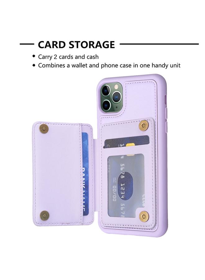 زبون جراب هاتف iPhone 11 Pro Max BF25 بتصميم مربع منقوش مع حامل للبطاقات - Image 4